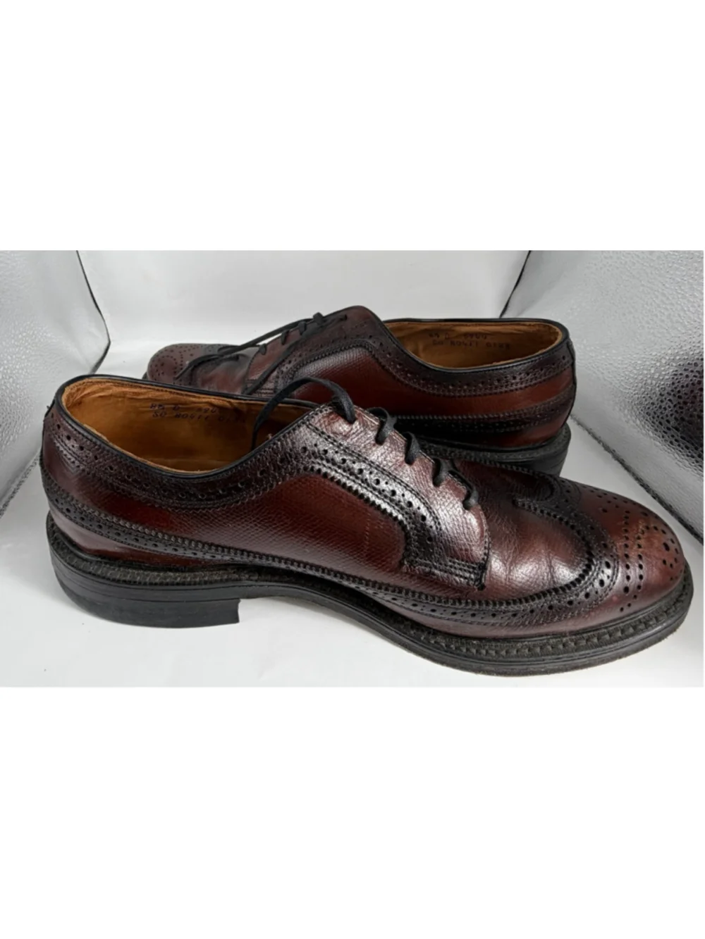 Stuart Holmes Wing Tip Shoes Leather Full Brogue Oxford Dress Brown Mens 8.5